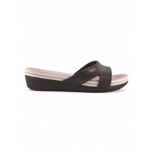 Crocs Women's Dark Brown Pink Meleen Twist Slide Wedge Sandals 7